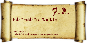 Fördős Martin névjegykártya