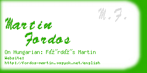 martin fordos business card